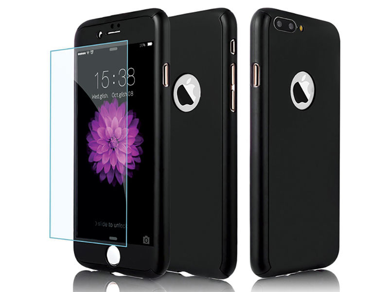 Etui full case 360º Apple iPhone 7 Plus Czarne + Szkło