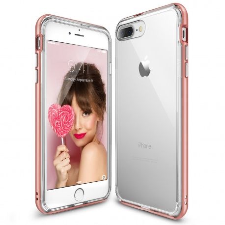 Etui Ringke Fusion Frame iPhone 7 Plus Rose Gold - Różowy
