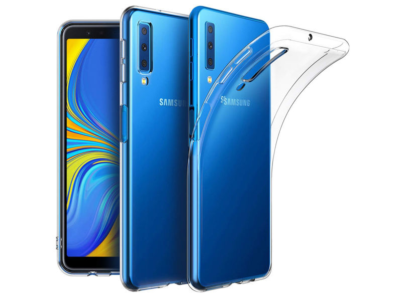Etui silikonowe przezroczyste Samsung Galaxy A7 2018 + Szkło Alogy