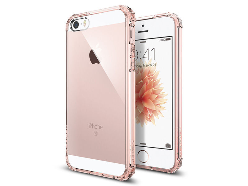 Etui Spigen iPhone 5/5S/SE crystal shell rose crystal - Różowy