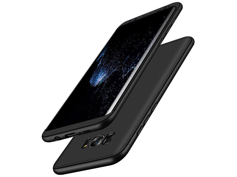 Etui 360 full case do Samsung Galaxy S8 Czarne + Szkło - Czarny