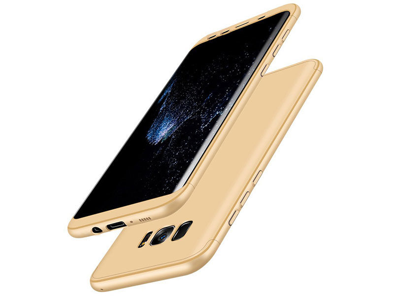 Etui 360 full case do Samsung Galaxy S8 Złote + Szkło - Złoty