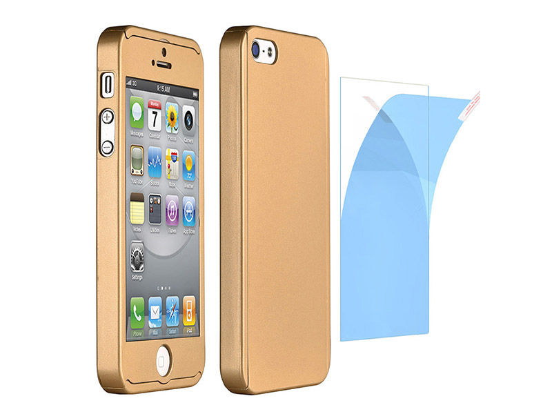 Etui 360º Full Protection iPhone 6/6S + Szkło hartowane - Złoty