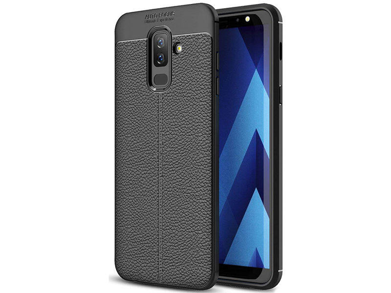 Etui Alogy leather case Samsung Galaxy A6 Plus czarne + Szkło