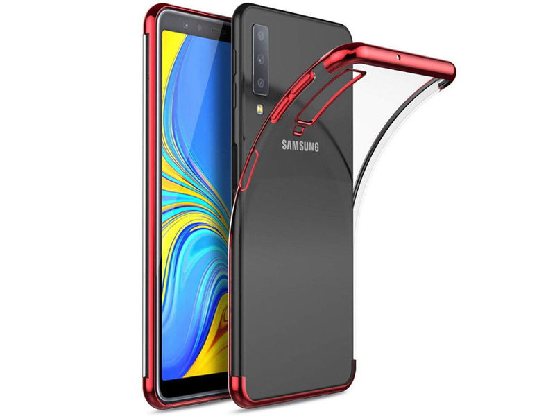 Etui Alogy Liquid Armor Samsung Galaxy A7 2018 Czerwone + Szkło - Czerwony