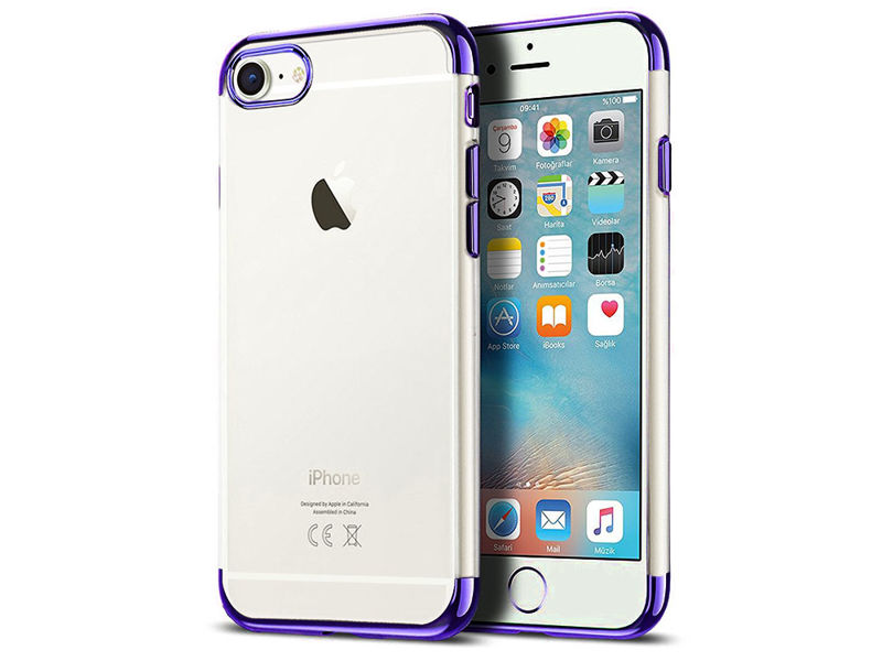 Etui Alogy luxury Apple iPhone 6 / 6S błyszczące niebieskie + Szkło - Niebieski