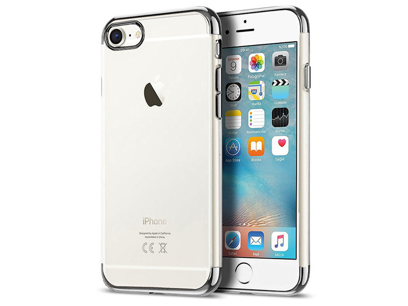 Etui Alogy luxury Apple iPhone 6 / 6S błyszczące srebrne + Szkło - Srebrny