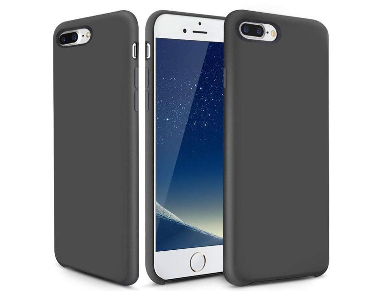Etui Alogy mat silicone case Apple iPhone 7/8 Plus Szare + Szkło - Szary