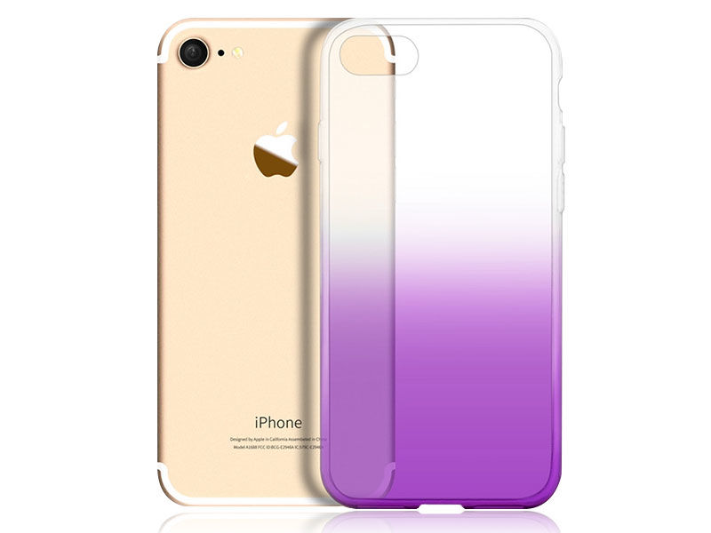 Etui Alogy ombre case Apple iPhone 7 / 8 Fioletowe + Szkło - Fioletowy