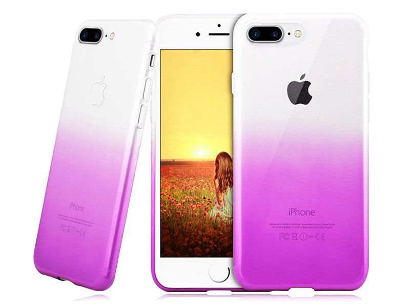 Etui Alogy ombre case Apple iPhone 7 Plus / 8 Plus Fioletowe + Szkło - Fioletowy