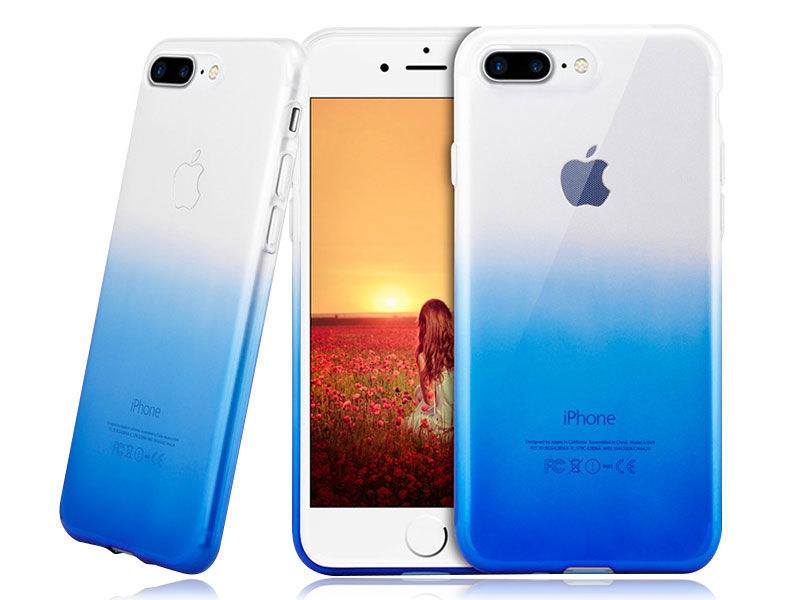 Etui Alogy ombre case Apple iPhone 7 Plus / 8 Plus Niebieskie + Szkło - Niebieski