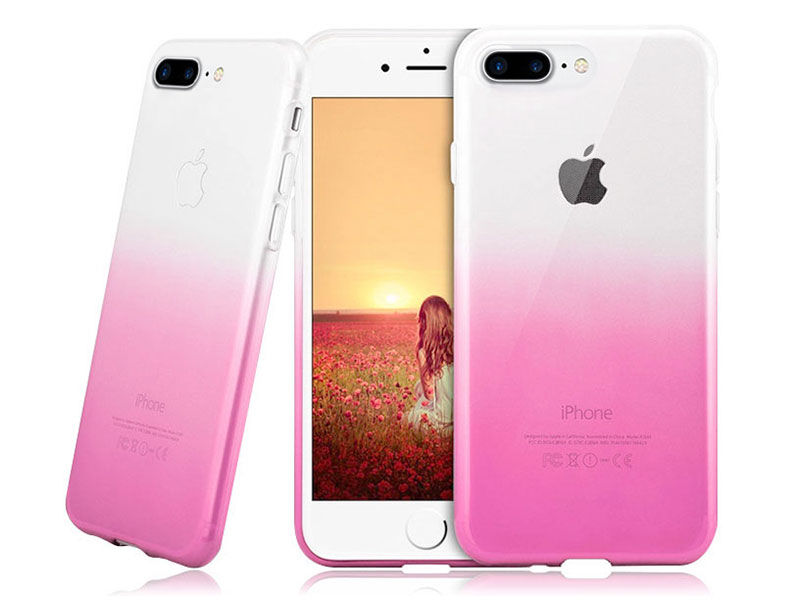 Etui Alogy ombre case Apple iPhone 7 Plus / 8 Plus Różowe + Szkło - Różowy