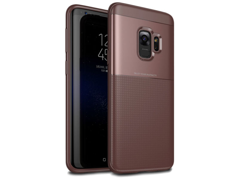 Etui Alogy Toraise Samsung Galaxy S9 brązowe + Szkło - Brązowy