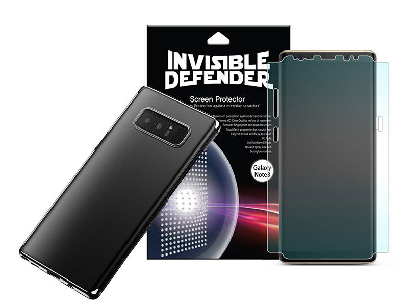 Etui Baseus glitter case Galaxy Note 8 czarne +Folia Ringke 3D - Czarny