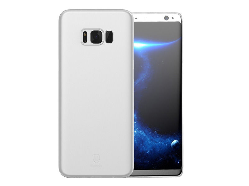 Etui Baseus Wing case do Galaxy S8+ Plus Białe + Szkło - Biały
