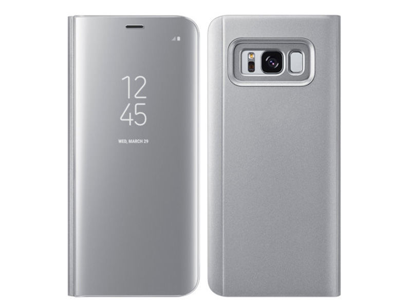 Etui Clear View cover Samsung Galaxy Note 8 Srebrne + Folia - Srebrny