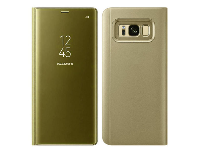 Etui Clear View cover Samsung Galaxy Note 8 Złote + Folia - Złoty