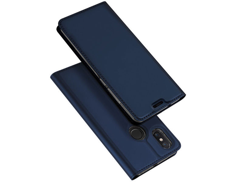 Etui Dux Ducis skin do Xiaomi Redmi Note 6 Pro Granatowe +Szkło Alogy - Granatowy