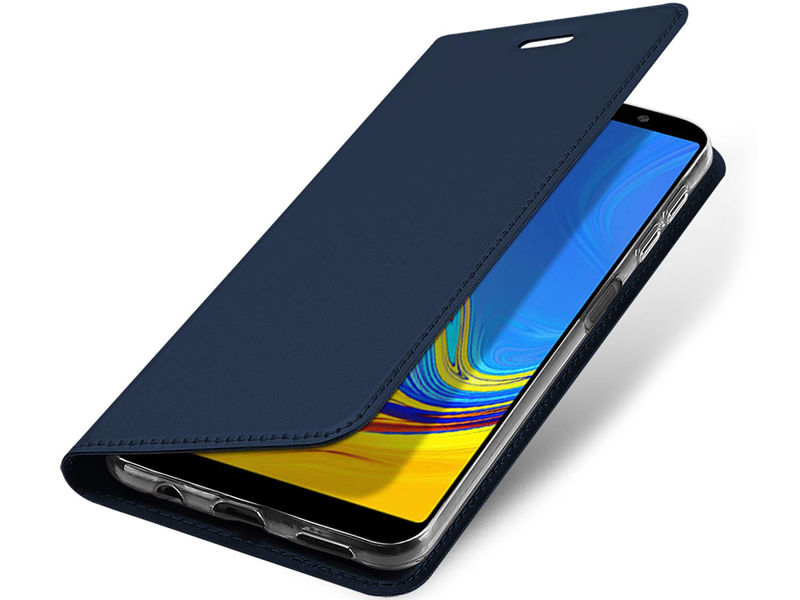 Etui Dux Ducis skin Samsung Galaxy A7 2018 A750F Granatowe +Szkło Alogy - Granatowy