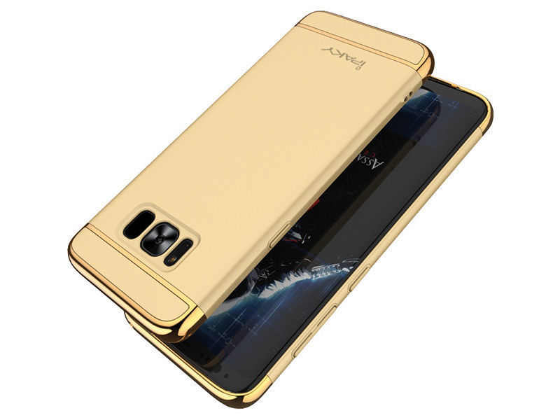 Etui iPaky case 3w1 Samsung Galaxy S8+ Plus złote + Szkło - Złoty