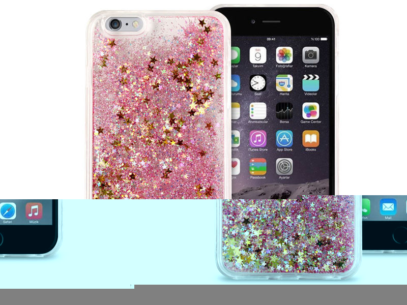 Etui liquid glitter Apple iPhone 6/6S Plus brokat różowy