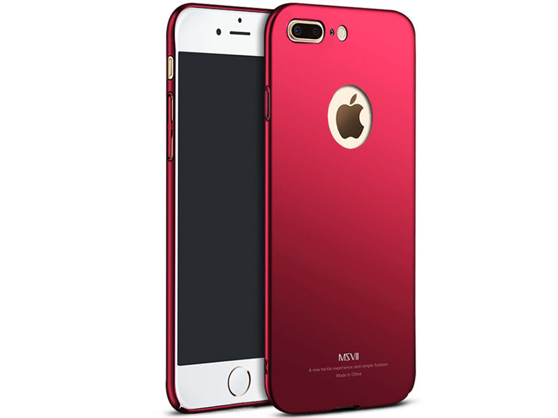 Etui MSVII Thin Case Apple iPhone 7 Plus z wycięciem czerwone - Czerwony