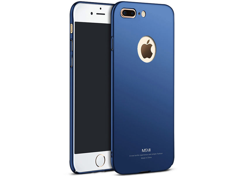 Etui MSVII Thin Case Apple iPhone 7 Plus z wycięciem granatowe - Granatowy