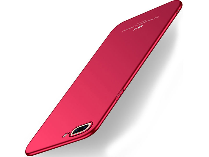 Etui MSVII Thin Case do Apple iPhone 8 Plus Czerwone + Szkło - Czerwony