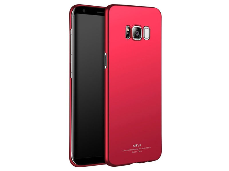 Etui MSVII Thin Case do Samsung Galaxy S8+ Plus Czerwone + Szkło - Czerwony
