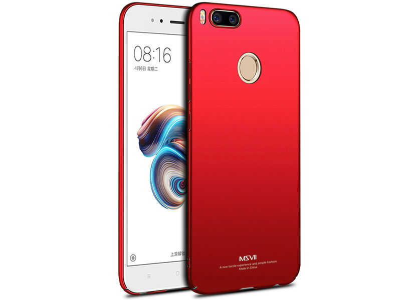 Etui MSVII Thin Case do Xiaomi Mi A1 / Mi 5X Czerwone + Szkło - Czerwony
