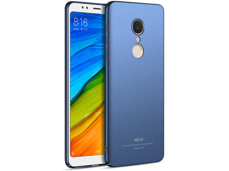 Etui MSVII Thin Case Xiaomi Redmi 5 Plus niebieskie + Szkło - Niebieski