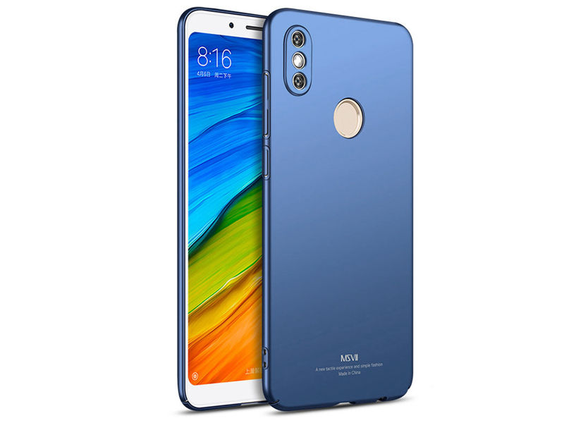 Etui MSVII Thin Case Xiaomi Redmi Note 5 niebieskie + Szkło - Niebieski