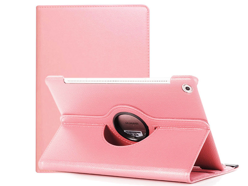 Etui obrotowe 360 Huawei MediaPad M5 10.8/ M5 pro Różowe + Szkło - Różowy