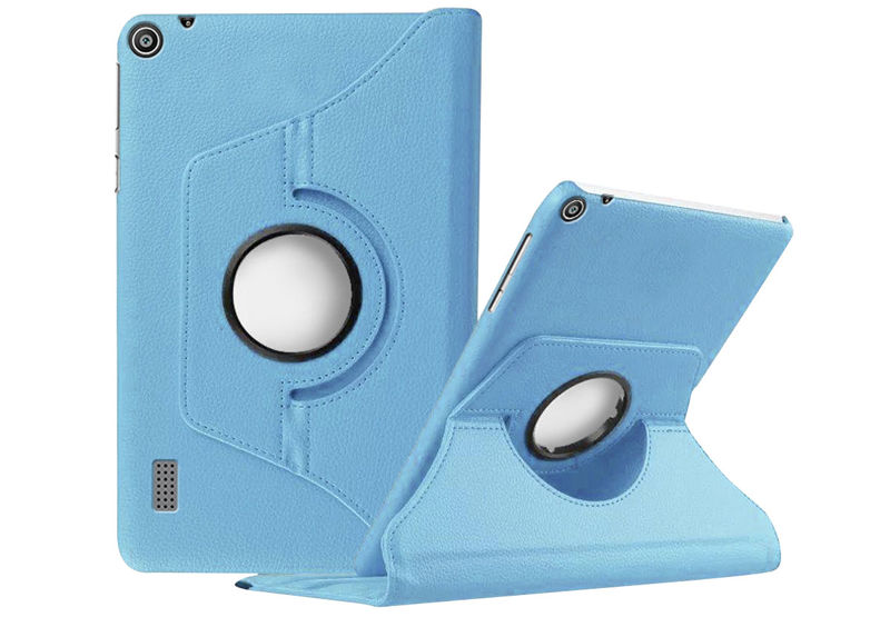 Etui obrotowe 360 Huawei MediaPad T3 7.0 Niebieskie + Szkło - Niebieski