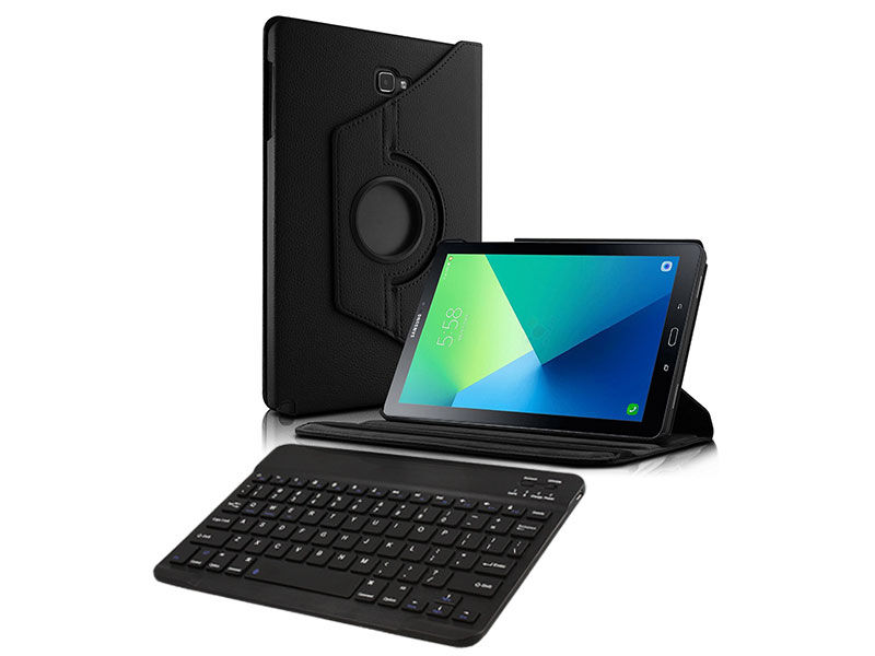 Etui obrotowe Samsung Galaxy Tab A 10.1 czarne + klawiatura - Czarny