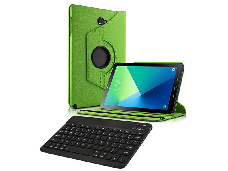 Etui obrotowe Samsung Galaxy Tab A 10.1 zielone + klawiatura - Zielony
