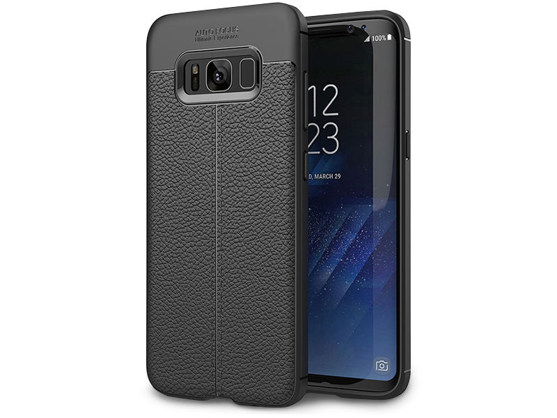 Etui pancerne Alogy leather case TPU - Galaxy S8 czarne + Szkło