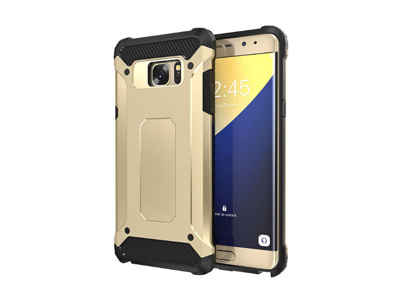 Etui Pancerne Samsung Galaxy S7 Edge Hard Armor Złote - Złoty