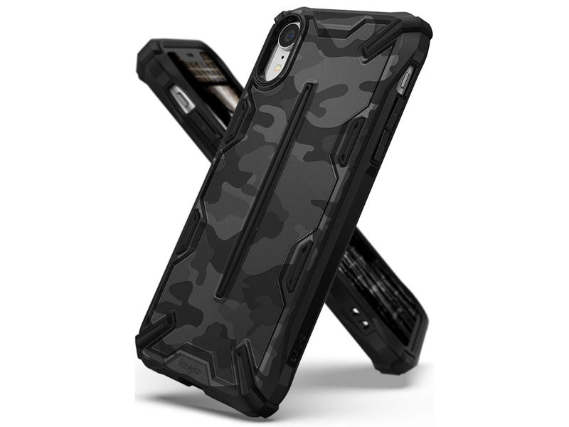 Etui Ringke Dual X Apple iPhone Xr Camo Black + Szkło Alogy