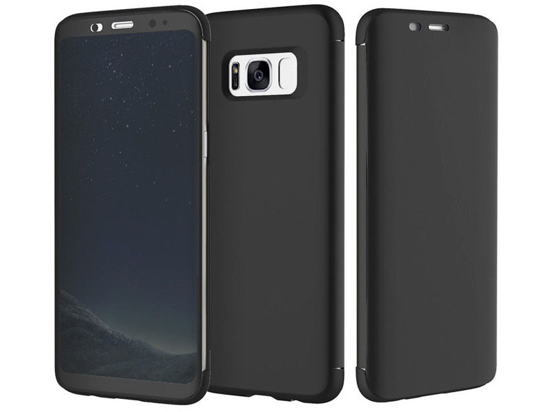 Etui rock dr. v z interaktywną klapką Galaxy S8+ Plus czarne - Czarny