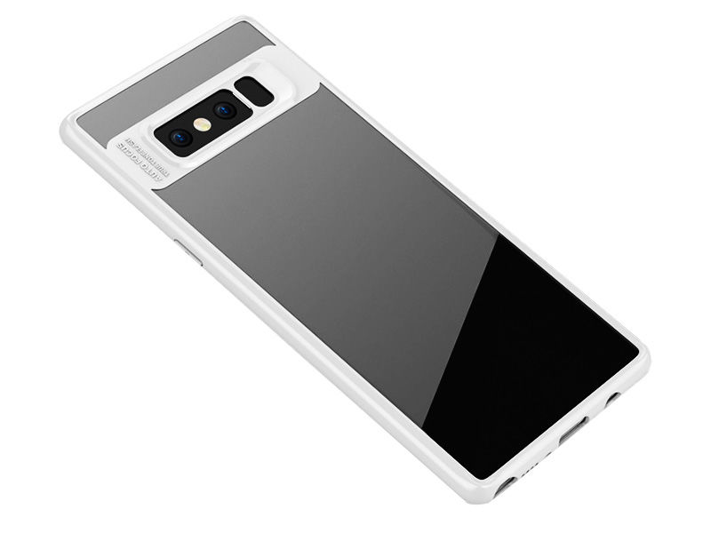 Etui Samsung Galaxy Note 8 przezroczyste z białą ramką - Biały