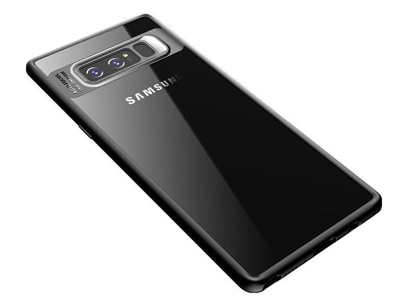 Etui Samsung Galaxy Note 8 przezroczyste z czarną ramką - Czarny