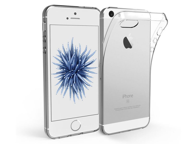 Etui silikonowe crystal 0.3mm guma do Apple iPhone 5 + Szkło