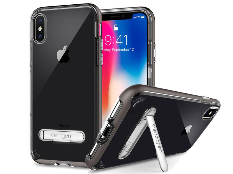 Etui Spigen Crystal Hybrid Apple iPhone X / Xs Gunmetal - Szary