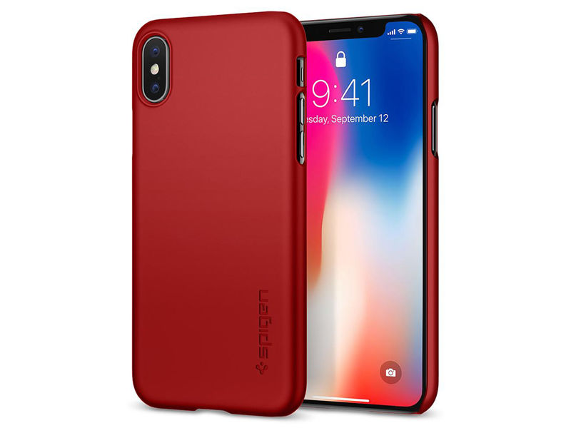 Etui Spigen SGP Thin Fit Apple iPhone X / Xs Metallic Red - Czerwony