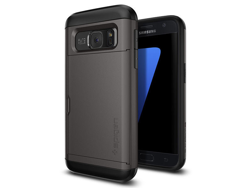 Etui Spigen Slim Armor CS CARD Samsunga Galaxy S7 Gunmetal - Szary