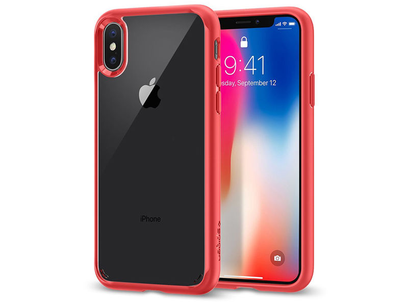 Etui Spigen Ultra Hybrid Apple iPhone X / Xs Red - Czerwony