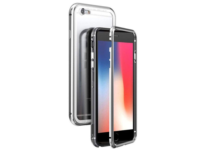 Szklane etui Luphie magnetic case Apple iPhone 6/6S Srebrne - Srebrny