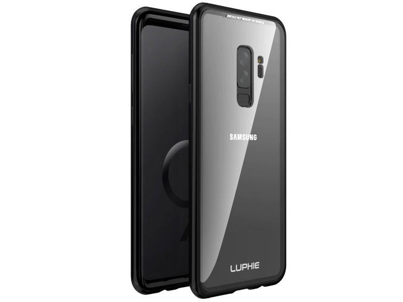 Szklane etui Luphie magnetic case Galaxy S9+ Plus Czarne