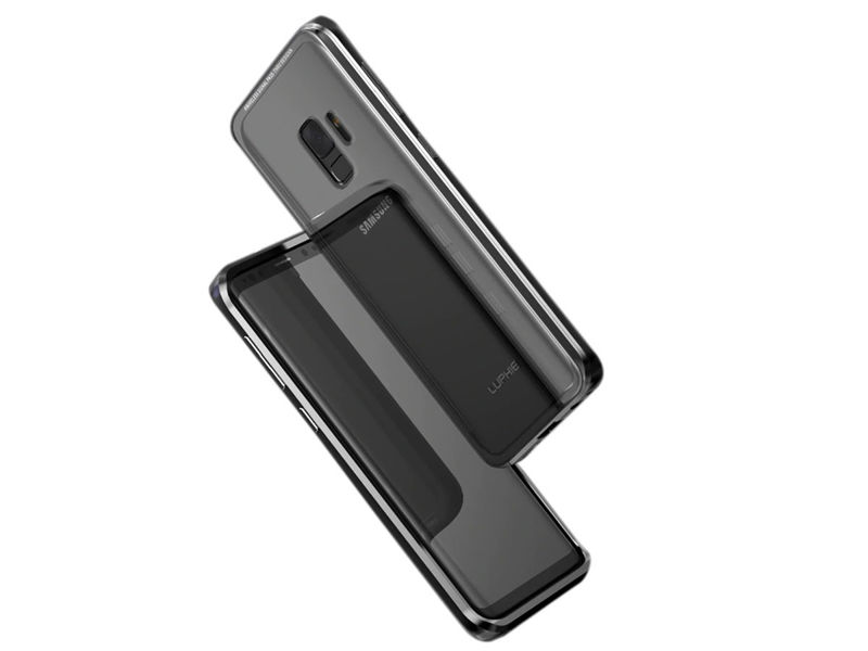 Szklane etui Luphie magnetic case Galaxy S9 Czarne + Szkło